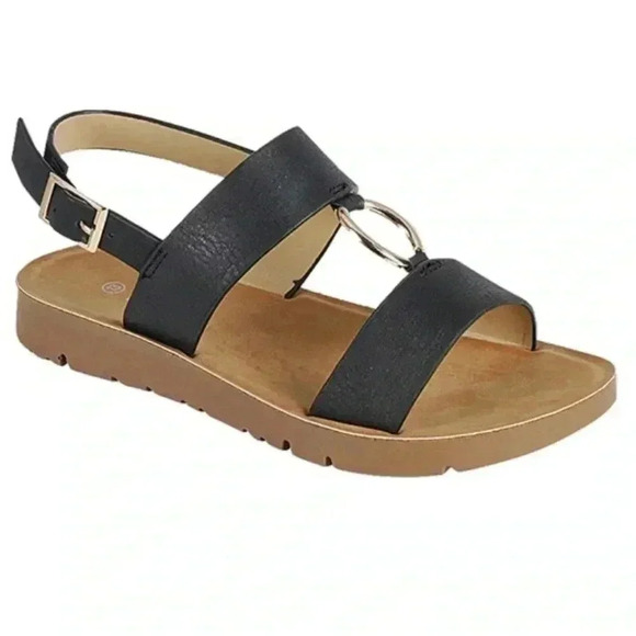 🆕Black Metal Accent Reforme Sandals 8.5🆕 - Picture 1 of 6